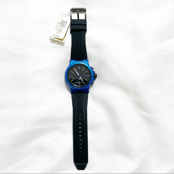 MICHAEL KORS DYLAN BLACK SILICONE STRAP WATCH - Picture 8 of 12